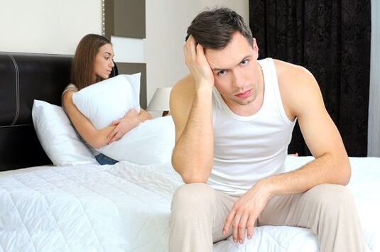 a man is upset because of the abnormal discharge when he is excited