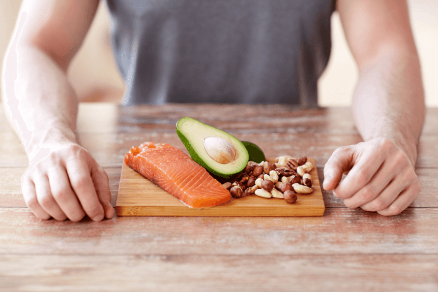 fish with avocado and nuts for efficiency