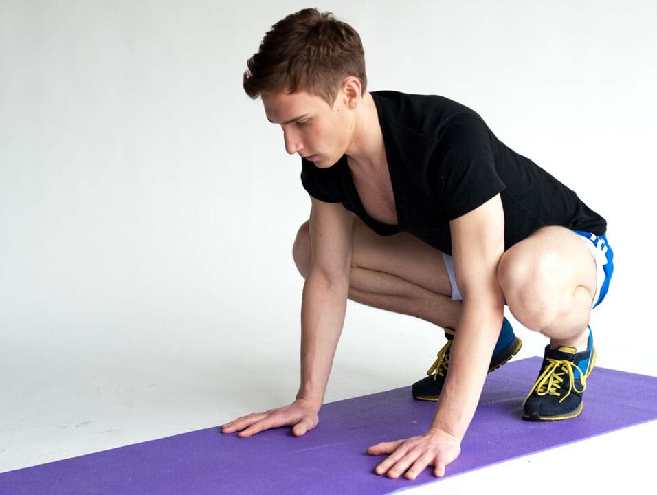 The Frog exercise for working the pelvic muscles of a man